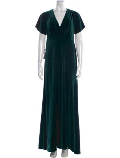 Pre-owned Jenny Yoo V-neck Long Dress In Green