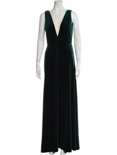 Pre-owned Jenny Yoo V-neck Long Dress In Green