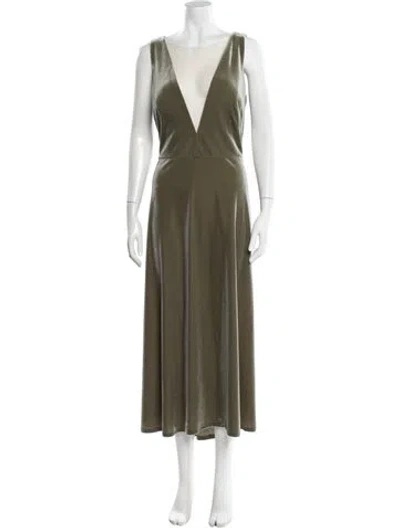 Pre-owned Jenny Yoo V-neck Long Dress In Green