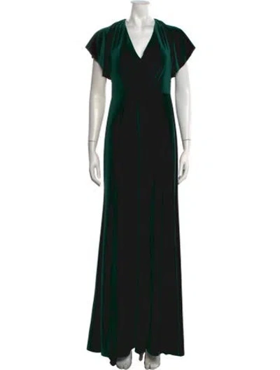 Pre-owned Jenny Yoo V-neck Long Dress In Green