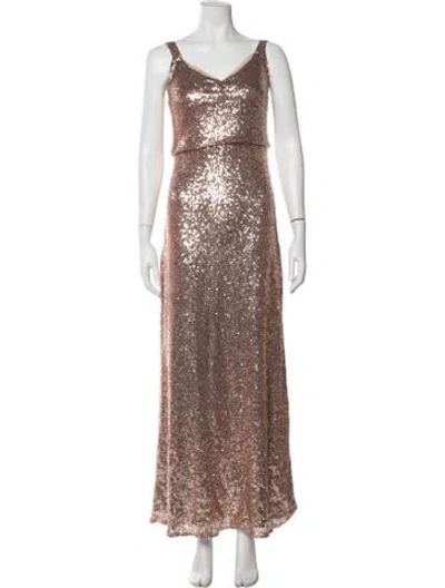Pre-owned Jenny Yoo V-neck Long Dress In Multicolor
