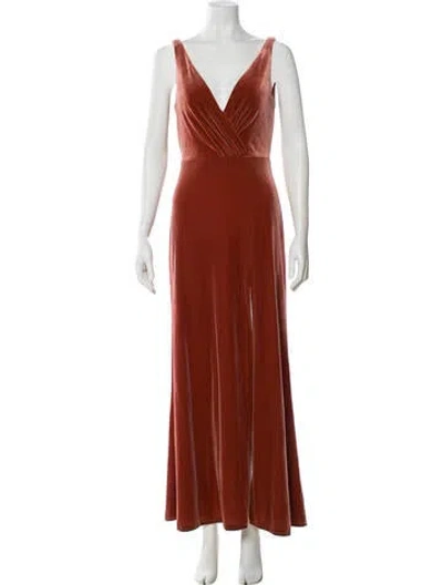 Pre-owned Jenny Yoo V-neck Long Dress In Neutral