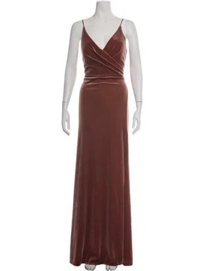 Pre-owned Jenny Yoo V-neck Long Dress In Neutrals