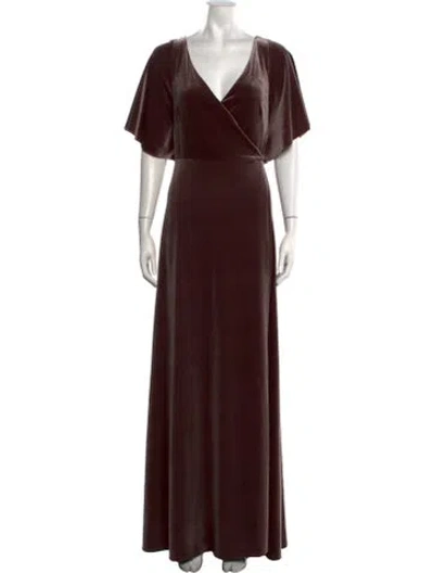 Pre-owned Jenny Yoo V-neck Long Dress In Neutrals