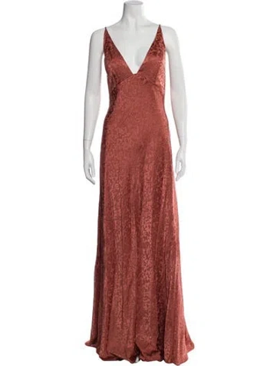 Pre-owned Jenny Yoo V-neck Long Dress In Pink