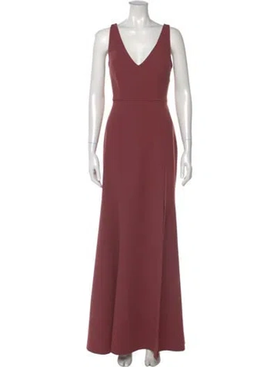 Pre-owned Jenny Yoo V-neck Long Dress In Pink