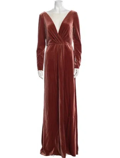 Pre-owned Jenny Yoo V-neck Long Dress In Pink