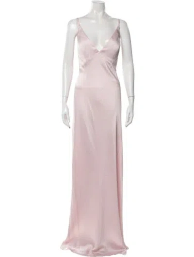 Pre-owned Jenny Yoo V-neck Long Dress In Pink