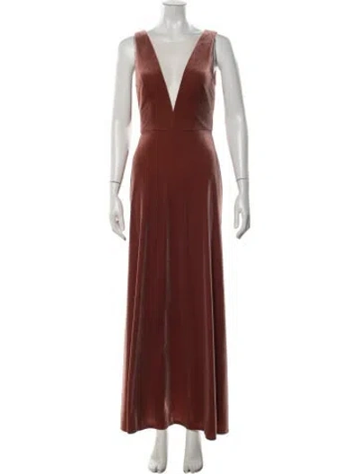 Pre-owned Jenny Yoo V-neck Long Dress In Pink