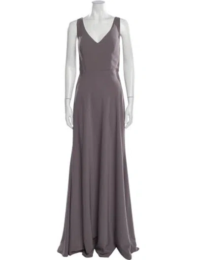 Pre-owned Jenny Yoo V-neck Long Dress In Purple