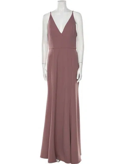Pre-owned Jenny Yoo V-neck Long Dress In Purple