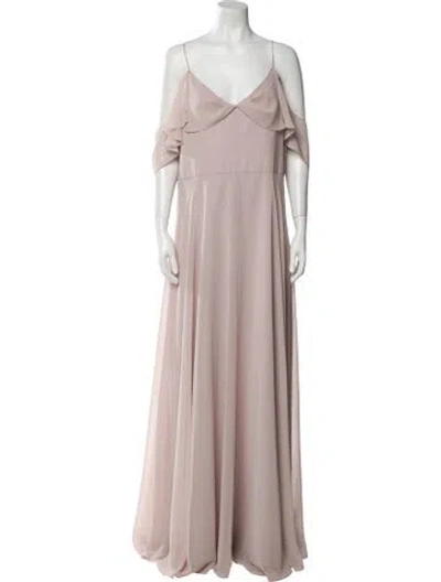 Pre-owned Jenny Yoo V-neck Long Dress In Purple