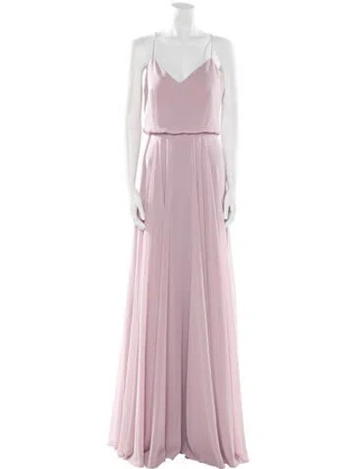 Pre-owned Jenny Yoo V-neck Long Dress In Purple