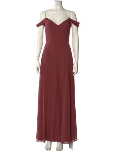 Pre-owned Jenny Yoo V-neck Long Dress In Purple