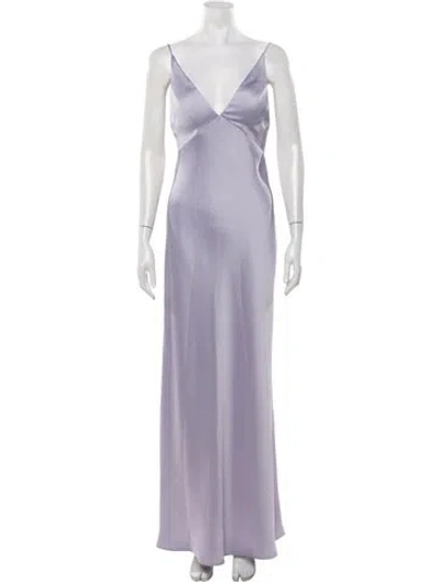 Pre-owned Jenny Yoo V-neck Long Dress In Purple
