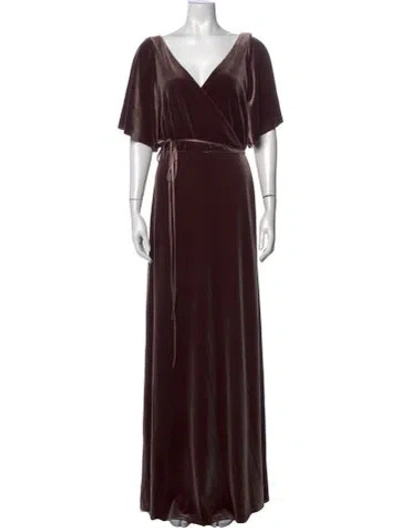 Pre-owned Jenny Yoo V-neck Long Dress In Red