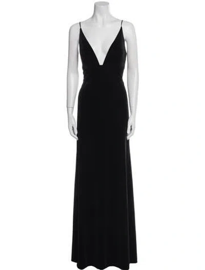 Pre-owned Jenny Yoo V-neck Long Dress W/ Tags In Black