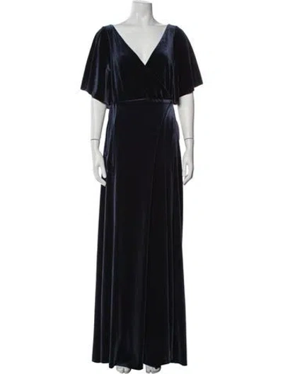 Pre-owned Jenny Yoo V-neck Long Dress W/ Tags In Black