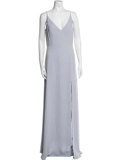 Pre-owned Jenny Yoo V-neck Long Dress W/ Tags In Blue