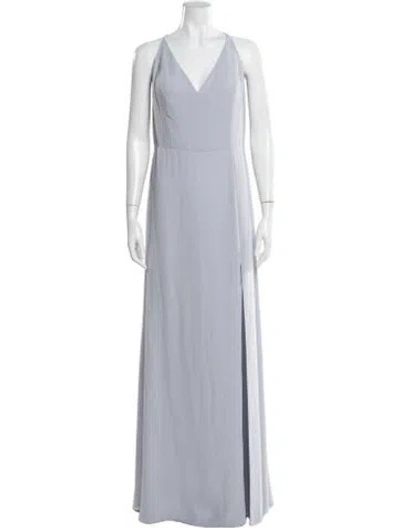 Pre-owned Jenny Yoo V-neck Long Dress W/ Tags In Blue