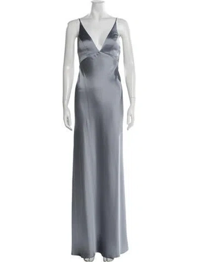Pre-owned Jenny Yoo V-neck Long Dress W/ Tags In Blue