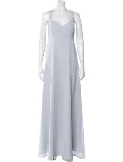 Pre-owned Jenny Yoo V-neck Long Dress W/ Tags In Blue