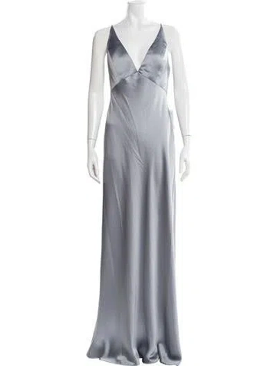 Pre-owned Jenny Yoo V-neck Long Dress W/ Tags In Blue