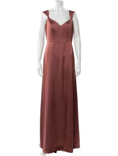 Pre-owned Jenny Yoo V-neck Long Dress W/ Tags In Brown