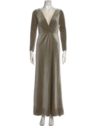 Pre-owned Jenny Yoo V-neck Long Dress W/ Tags In Green