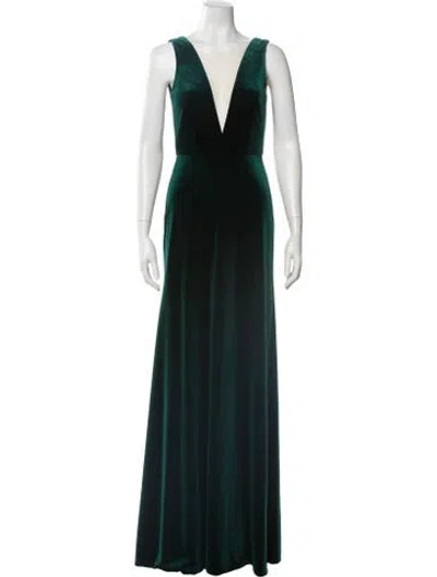 Pre-owned Jenny Yoo V-neck Long Dress W/ Tags In Green