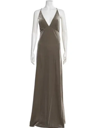 Pre-owned Jenny Yoo V-neck Long Dress W/ Tags In Green