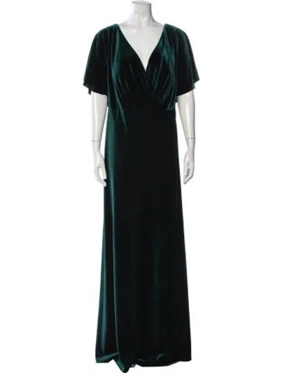 Pre-owned Jenny Yoo V-neck Long Dress W/ Tags In Green