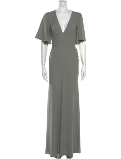 Pre-owned Jenny Yoo V-neck Long Dress W/ Tags In Green