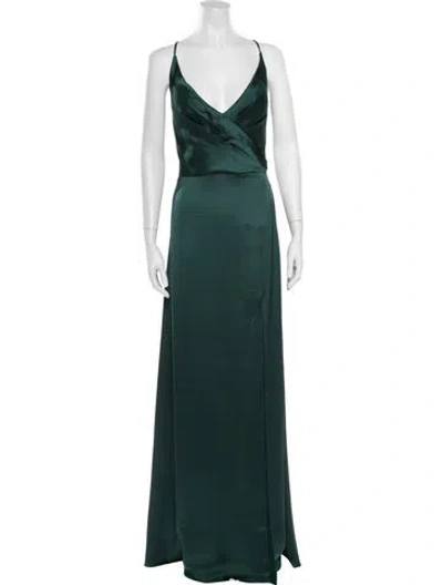 Pre-owned Jenny Yoo V-neck Long Dress W/ Tags In Green