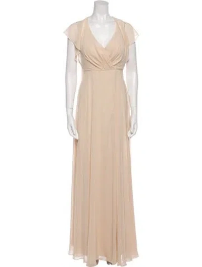 Pre-owned Jenny Yoo V-neck Long Dress W/ Tags In Neutral