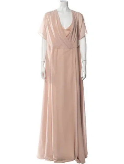 Pre-owned Jenny Yoo V-neck Long Dress W/ Tags In Neutrals