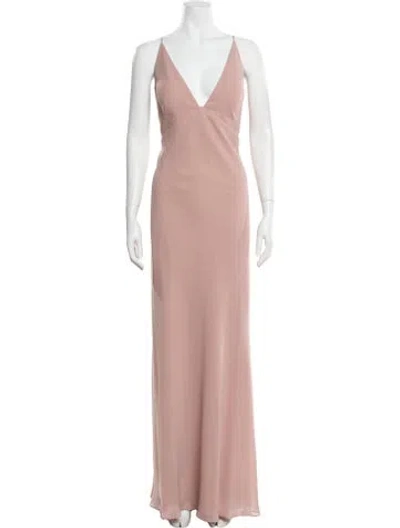 Pre-owned Jenny Yoo V-neck Long Dress W/ Tags In Pink