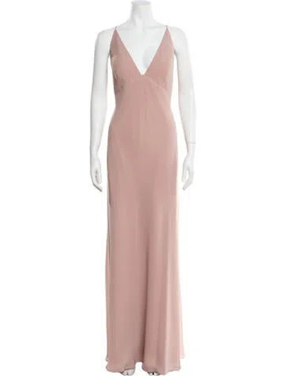 Pre-owned Jenny Yoo V-neck Long Dress W/ Tags In Pink