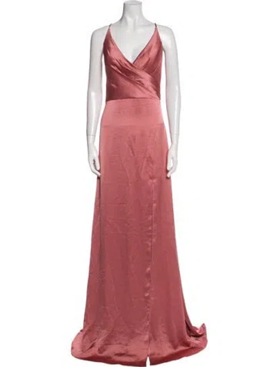 Pre-owned Jenny Yoo V-neck Long Dress W/ Tags In Pink