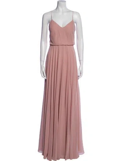 Pre-owned Jenny Yoo V-neck Long Dress W/ Tags In Pink
