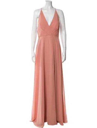 Pre-owned Jenny Yoo V-neck Long Dress W/ Tags In Pink