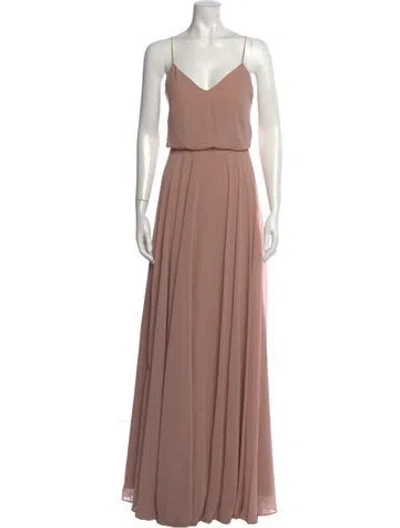 Pre-owned Jenny Yoo V-neck Long Dress W/ Tags In Pink
