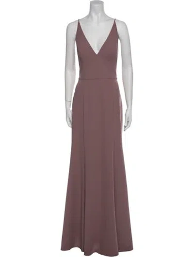 Pre-owned Jenny Yoo V-neck Long Dress W/ Tags In Purple
