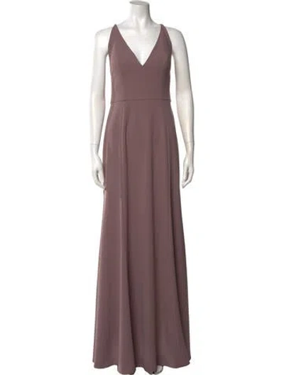 Pre-owned Jenny Yoo V-neck Long Dress W/ Tags In Purple