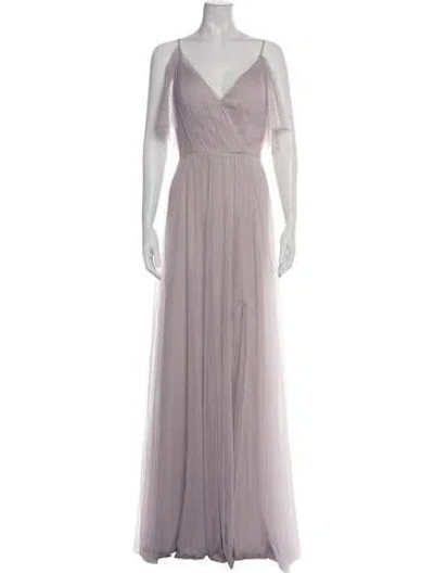 Pre-owned Jenny Yoo V-neck Long Dress W/ Tags In Purple