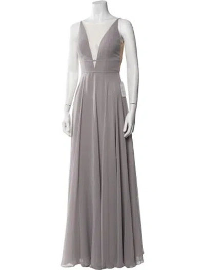 Pre-owned Jenny Yoo V-neck Long Dress W/ Tags In Purple
