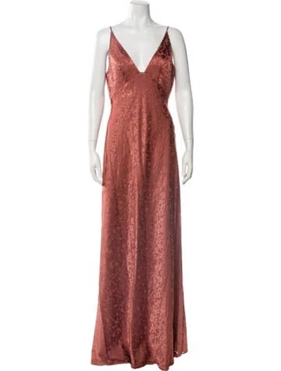 Pre-owned Jenny Yoo V-neck Long Dress W/ Tags In Red