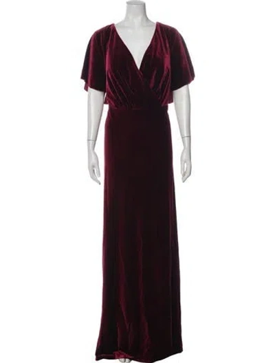 Pre-owned Jenny Yoo V-neck Long Dress W/ Tags In Red