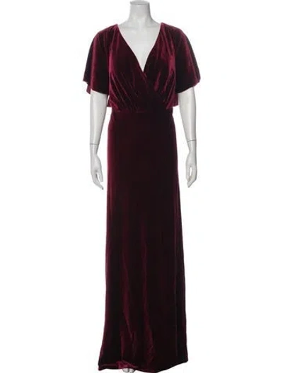 Pre-owned Jenny Yoo V-neck Long Dress W/ Tags In Red