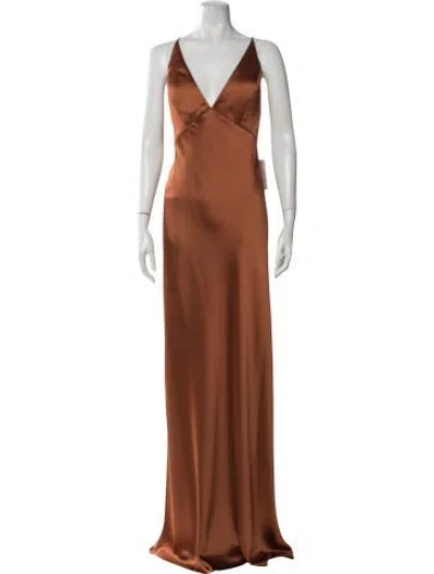 Pre-owned Jenny Yoo V-neck Long Dress W/ Tags In Red